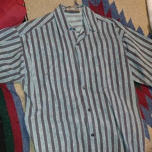 Mens Striped Short Sleeve Rancher Shirt